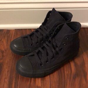 Black Converse High Top Chuck Taylor Canvas Sneakers Women 6.5 Wide Men 4.5 Wide
